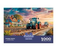 Rural Tractor Scene Securely Fitted Pieces Vintage Farm Landscape Style Suitable for Long Hour Relaxation, Brain Training And Personal Leisure Time 70x50cm/1000pcs