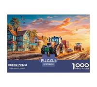 Rural Tractor Scene Smooth Surface Vintage Farm Landscape Style Excellent Hobby Gift, Adults, Teenagers And Puzzle Enthusiasts 38x26cm/1000pcs