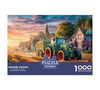 Rural Tractor Scene Sturdy Thick Paper Pieces Vintage Countryside Painting Improving Concentration, Patience And Logical Thinking in Spare Time 38x26cm/1000pcs