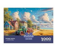 Rural Tractor Scene Thick Cardboard Pieces Vintage Farm Landscape Excellent for Training Memory, Concentration And Logical Thought Process 52x38cm/1000pcs
