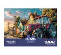 Rural Tractor Scene Thick Sturdy Cardboard Vintage Countryside Art Style Excellent Brain Game, Suitable for Improving Mental Flexibility And Focus 52x38cm/1000pcs