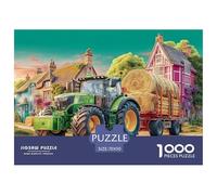 Rural Tractor Scene Thick Sturdy Cardboard Vintage Countryside Illustration Excellent Brain Game, Suitable for Improving Mental Flexibility And Focus 70x50cm/1000pcs