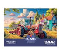 Rural Tractor Scene Thick Sturdy Cardboard Vintage Farm Landscape Art Excellent Brain Game, Suitable for Improving Mental Flexibility And Focus 70x50cm/1000pcs