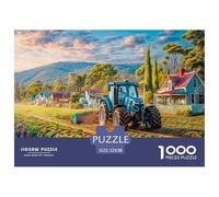 Rural Tractor Scene Thick Sturdy Cardboard Vintage Farm Landscape Style Excellent Brain Game, Suitable for Improving Mental Flexibility And Focus 52x38cm/1000pcs