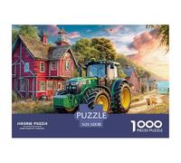 Rural Tractor Scene Thick Sturdy Cardboard Vintage Farm Landscape Style Excellent Brain Game, Suitable for Improving Mental Flexibility And Focus 52x38cm/1000pcs