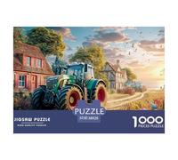 Rural Tractor Scene Thick Sturdy Paper Vintage Farm Landscape Art Enhancing Cognitive Skills, Memory And Mental Focus 38x26cm/1000pcs