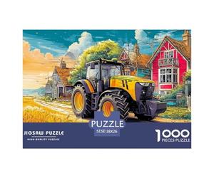 Rural Tractor Scene-Vintage Farm Illustration Style Safe Cardboard Material Fun Challenging Experience, Great for Adults And Older Teenagers Alike 38x26cm/1000pcs