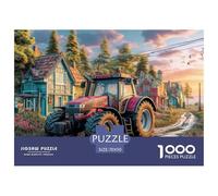 Rural Tractor SceneColossal Jigsaw Puzzles for Adults Vintage Countryside Art Style A Vast Collection of 1000 Advanced, Seemingly Impossible Challenging Puzzle Game Pieces - A Majestic Gift for Determ