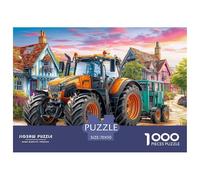 Rural Tractor SceneColossal Jigsaw Puzzles for Adults Vintage Countryside Illustration A Vast Collection of 1000 Advanced, Seemingly Impossible Challenging Puzzle Game Pieces - A Majestic Gift for Det
