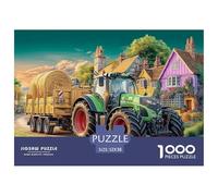 Rural Tractor SceneDaunting Jigsaw Puzzles for Adults Vintage Countryside Illustration An Assortment of 1000 Advanced, Impossible-Hard-Difficult Challenging Puzzle Educational Game Pieces - A Formidab