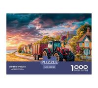 Rural Tractor SceneDeluxe Jigsaw Puzzles for Adults Vintage Countryside Painting Featuring 1000 Intricate And Challenging Educational Puzzle Pieces - Crafted to Be An Exceptional Gift Jigsaw Puzzles F
