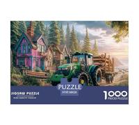 Rural Tractor SceneFormidable 1000-Piece Jigsaw Puzzles for Adults Vintage Countryside Art Style An Odyssey of Impossible, Hard, And Difficult Challenging Puzzle Educational Games - The Ultimate Gift