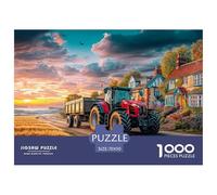 Rural Tractor SceneHigh-Quality Jigsaw Puzzles for Adults Vintage Countryside Painting A Collection of 1000 Advanced And Challenging Educational Puzzle Pieces - A Rewarding And Intellectual Gift Optio