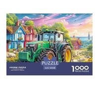 Rural Tractor SceneInteractive 1000-Piece Jigsaw Puzzles for Adults Vibrant Countryside Illustration Brimming with Challenging Puzzle Games for Both Genders - These Interactive Jigsaw Puzzles Are Made
