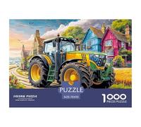 Rural Tractor SceneInteractive 1000-Piece Jigsaw Puzzles for Adults Vintage Countryside Illustration Brimming with Challenging Puzzle Games for Both Genders - These Interactive Jigsaw Puzzles Are Made