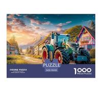 Rural Tractor SceneJigsaw Puzzles for Adults Vintage Farm Landscape Style Featuring 1000 Advanced And Challenging Educational Games - These Serve As The Quintessential Gift Jigsaw Puzzles for Adults A