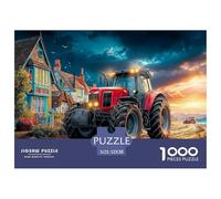 Rural Tractor SceneSophisticated Jigsaw Puzzles for Adults Vintage Farm Art Style A 1000-Piece Advanced-Level Collection of Challenging Educational Games for Both Women And Men - A Perfect Shared Acti