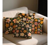 Rurale Cuscini da Esterno Impermeabili 60x60 cm Federe Cuscini Floreale Copricuscini Set da 4 Impermeabili Velluto Copricuscini Doppia Faccia Stampa Federe per Giardino Esterno Balcone Decor b-1206