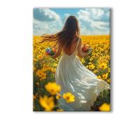 Rurale Dipingi con i Numeri Adulti Ragazza Paint by Numbers, Colorare con i Numeri Adulti con Telaio, Kit di Pittura Acrilica Fai da Te per Principianti Facile su Tela, Decora la Casa 40x50cm 0R-728