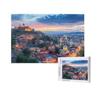 Rurale Puzzle 500 Pezzi,Puzzle Piccola città Pattern Design con Confezione Regalo,Fai da te Puzzles in Legno,Dimensione Di 52x38cm,Regalo Adulti Lntrattenimento Creativo,Collection Regali Decor,p74t