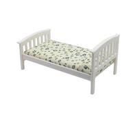 Rurale Stampa Fiore Miniatura Letto Singolo Per La Decorazione Della Casa Di Bambola 1/12 Mobili In Legno Casa di Bambola Scena Display Accessorio Mob