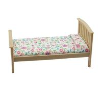 Rurale Stampa Fiore Miniatura Letto Singolo Per La Decorazione Della Casa Di Bambola 1/12 Mobili In Legno Scena Display Accessorio Accessori In Legno