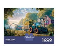 Rurale Trattore Scene Jigsaw Puzzle 1000 Pezzi Per Adulti Paesaggio agricolo vintage Puzzle Gioco Per Adulti E Bambini Età 9 Anni + Cartone Riciclato Al 100% Puzzle Decorativo 38x26cm/1000pcs