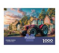 Rurale Trattore Scene Jigsaw Puzzle 1000 Pezzi Per Adulti Stile di veicolo agricolo vintage Puzzle Gioco Per Adulti E Bambini Età 9 Anni + Cartone Riciclato Al 100% Puzzle Decorativo 38x26cm/1000pcs