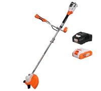 RURIS - Decespugliatore a batteria 3024e - Motore senza spazzole, larghezza di taglio 300 mm (filo) / 255 mm (lama), manici ergonomici, batteria 20 V Li-ION 4 Ah e caricabatterie inclusi