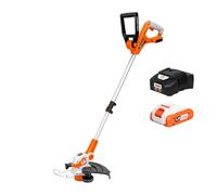 RURIS Trimmer Tagliabordi senza fili 2024e - Motore elettrico con spazzole, diametro di taglio 300 mm, ideale per giardino e finiture, batteria agli ioni di litio 20 V 4 Ah e caricabatterie inclusi
