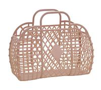 Rurunklee Jelly Bag per bambini, ragazze, donne, bambini, borsa da spiaggia in plastica alla moda, portafoglio vintage anni '80, con tela