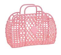 Rurunklee Jelly Bag per bambini, ragazze, donne, bambini, borsa da spiaggia in plastica alla moda, portafoglio vintage anni '80, con tela