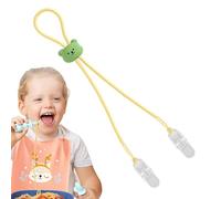 Rurunklee Porta bavaglino, clip per asciugamano | Fermaglio per bavaglino con motivo orso dei cartoni animati | Collana con cordino catena portatile per la protezione degli indumenti da sala,