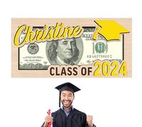 Rurunklee Portamonete per laurea 2024, porta carte per festa di laurea - Fermasoldi in legno per la stagione di laurea,Organizzatore di denaro e scatola di carte, giallo, Unisexo, riferimento