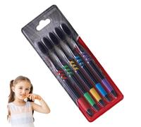 Rurunklee Spazzolino da denti per adulti, spazzolini morbidi | Spazzolino da denti con setole ultra morbide, 5 pezzi, Bamboo, Charcoal Teeth, ultra morbido, con setole morbide, diversi colori per la