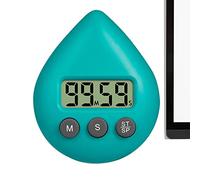 Rurunklee Timer da cucina, timer per conto alla rovescia, impermeabile, strumento di temporizzazione portatile con ventosa e display LCD per scuola, apprendimento, cucina, lavoro e doccia