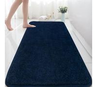 Rururug Tappetino da bagno extra large, 150 x 60 cm, in microfibra, assorbente, antiscivolo, antimuffa, lavabile in lavatrice, per camera da letto e bagno, colore: blu navy, CXDD07