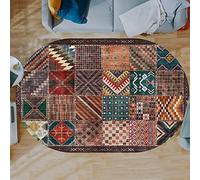 Rururug Tappeto,Multicolor, Oval 120 x 200 cm, Vintage patterns Patchwork designs, Ovale Tappeti Pelo Corto per Salotto Soggiorno Modern Design,