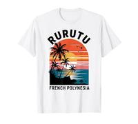 Rurutu Polinesia Francese, Divertimento Oceano Tropicale Tramonto Maglietta