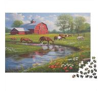 Ruscello Big Rosso Barn Cavallo 1000pcs (75x50cm) Puzzle Adatto Per Adulti E Folla Dai 14 Anni in Su