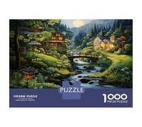 Ruscello bosco Puzzle 1000 Pezzi In Cottage foresta cartone Spesso, Un Tangram Per Enigma Per Lo Stress Relief, Ideale Per Quadro Fai Da Te, Regalo Di Compleanno Perfetto 70x50cm/1000pcs