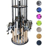 Rush Creek Creations Rastrelliera rotonda per 16 canne da pesca, grigio