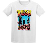 Rush Hemispheres Retro Full Colour Distressed 100% Prog Rock Mens Short Sleeve T Shirt White M