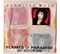 Rush, Jennifer - Rush, Jennifer Flames Of Paradise 7" CBS 6508657 EX/EX 1987 picture sleeve, a-side with Elton John