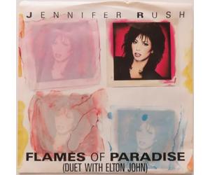 Rush, Jennifer - Rush, Jennifer Flames Of Paradise 7" CBS 6508657 EX/EX 1987 picture sleeve, a-side with Elton John
