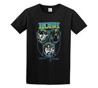Rush Live in Concert Rock Unisex 100% Cotton Short-Sleeve T-Shirts Black S