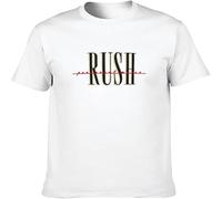 Rush Permanent Waves Rock Tour Merch Geddy Lee Tom SawyerVintage T Shirt Short Sleeve Funny Top White XL