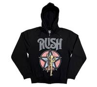 Rush Starman 2112 Band Logo Zipped Felpa Con Cappuccio Size XL