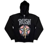 Rush Starman 2112 Band Logo Zipped Felpa Con Cappuccio Size XL