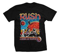 Rush Backstage Club T-shirt US Tour 1978 Neil Peart Geddy Lee Alex Lifeson Autorizzato Uomo Nero M